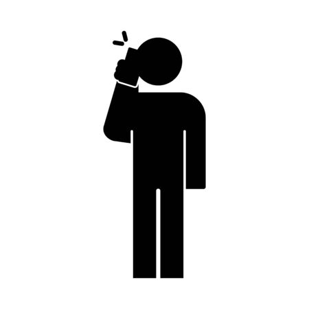 Person using phone, vector illustrationのイラスト素材