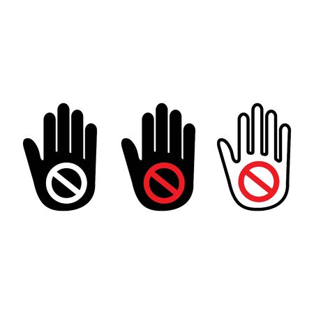Hand with stop sign icon, vectorのイラスト素材