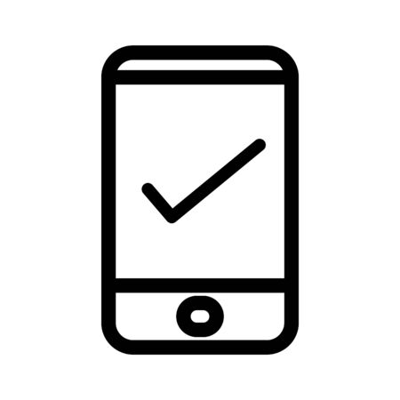 phone protection Icon, vector line illustrationのイラスト素材