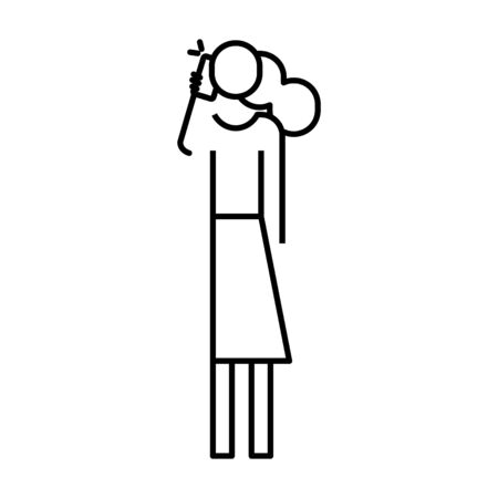 Person using phone, vector illustrationのイラスト素材