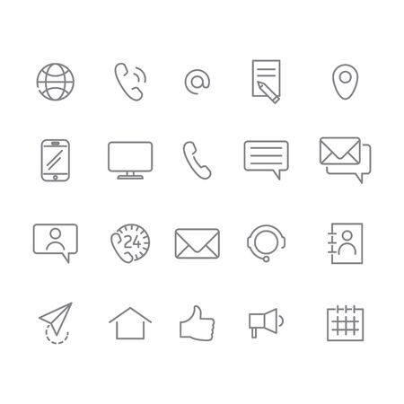 Contact us set icons, vector illustrationのイラスト素材
