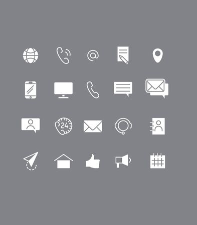 Contact us set icons, vector illustrationのイラスト素材