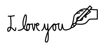 Hand writing I love you iconのイラスト素材