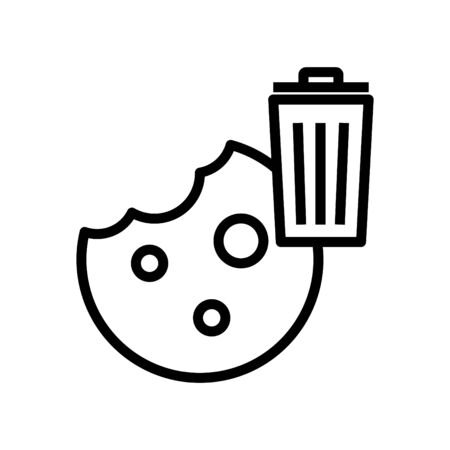Delete cookie icon, vector line illustration.のイラスト素材