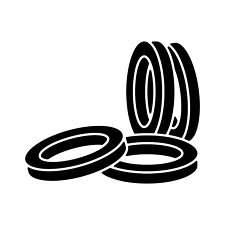 Rubber seal, vector line illustrationのイラスト素材
