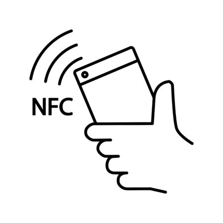 NFC mobile phone, NFC iconのイラスト素材