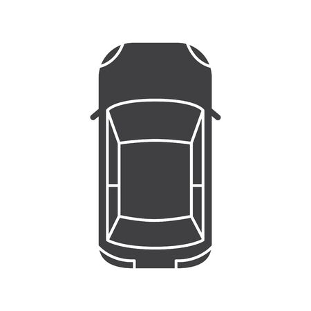 Car icon, view from above, vectorのイラスト素材