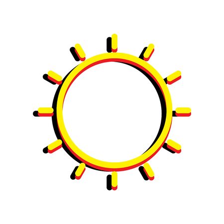 colorful sun icon, vector illustrationのイラスト素材