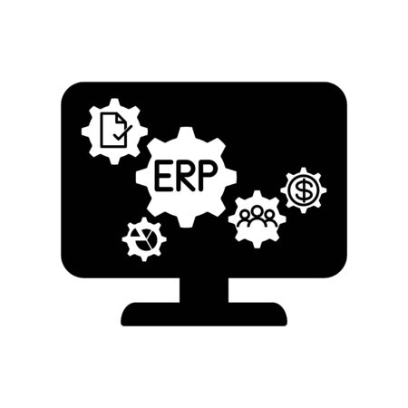 ERP system icon, vector illustrationのイラスト素材