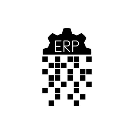 ERP system icon, vector illustrationのイラスト素材