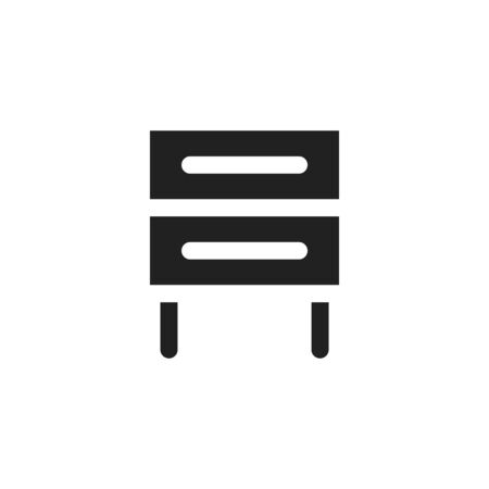 Drawer icon, vector line illustrationのイラスト素材