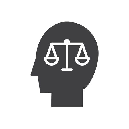 A person with a scale in his mind, Ethics icon, vectorのイラスト素材