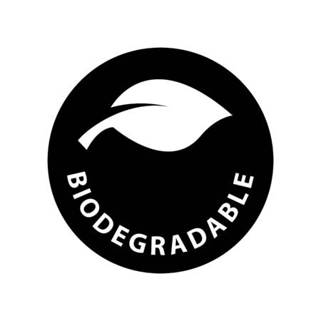 Leaf icon symbolizing Biodegradable, vector illustrationのイラスト素材