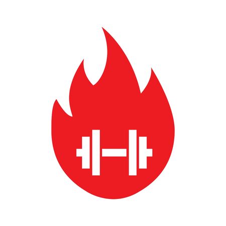 fire with dumbbell icon, vector illustrationのイラスト素材