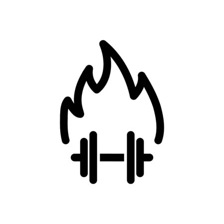fire with dumbbell icon, vector illustrationのイラスト素材