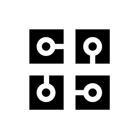 block chain icon, vector illustrationのイラスト素材