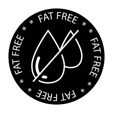 fat free icon, no oil iconのイラスト素材