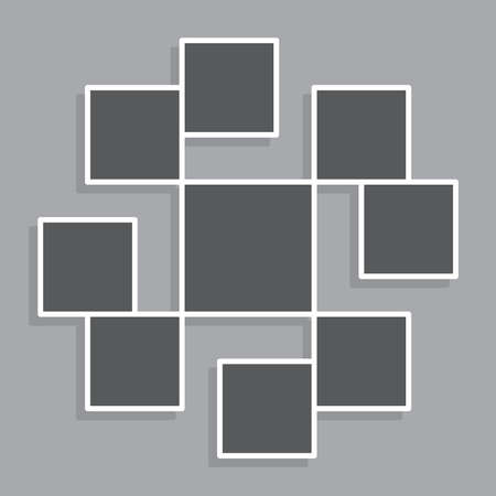 Photos collage frame template, vectorのイラスト素材