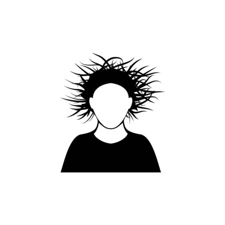Static electricy hair icon, vectorのイラスト素材