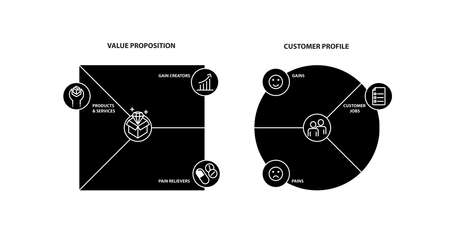 Value proposition and customer, vector illustrationのイラスト素材
