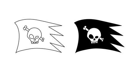 Pirate flag icon, vector illustrationのイラスト素材