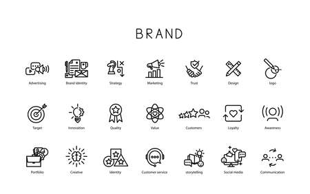Vector creative illustration of brand iconsのイラスト素材