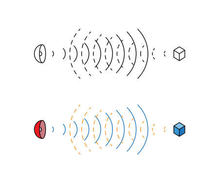 sonar infographic icon, vectorのイラスト素材