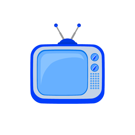 TV icon. Retro tv icon in cartoon style. Television symbol. Display, antenna and video screenのイラスト素材