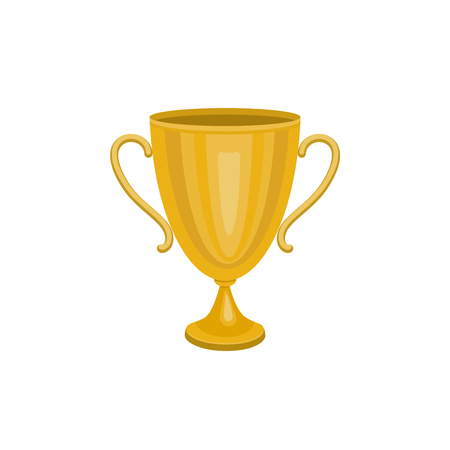 Gold trophy winner cup. Winner Icon isolated on white background. Vector illustration.のイラスト素材