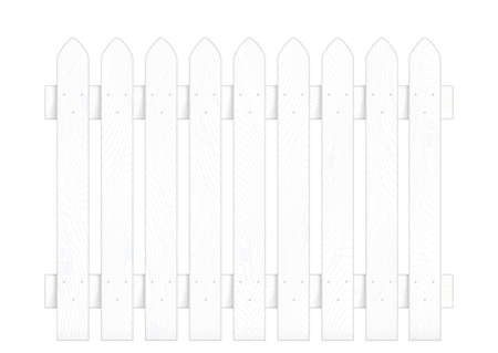 Vector isolated white wooden fence or picketのイラスト素材