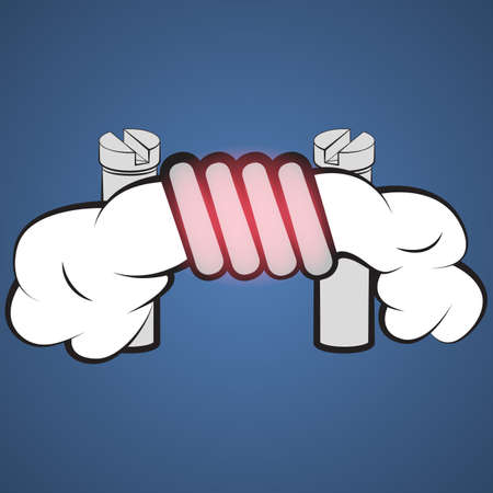 Vector micro coil setup with cotton for electronic cigaretteのイラスト素材