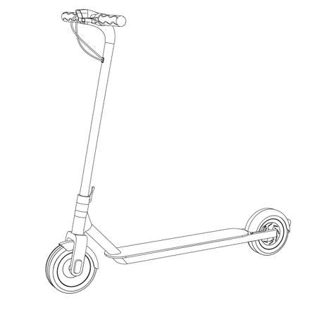 Vector illustration of electric scooter bike - line artのイラスト素材