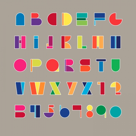 Colorful rainbow aphabet set - Vector illustrationのイラスト素材