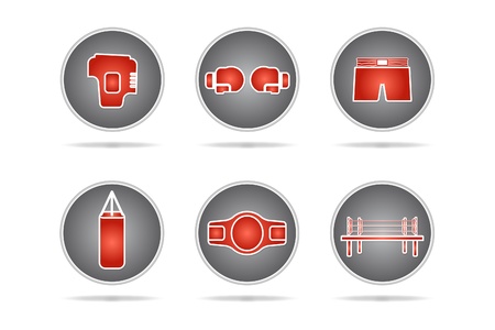 Boxing icons set - Vector illustrationのイラスト素材