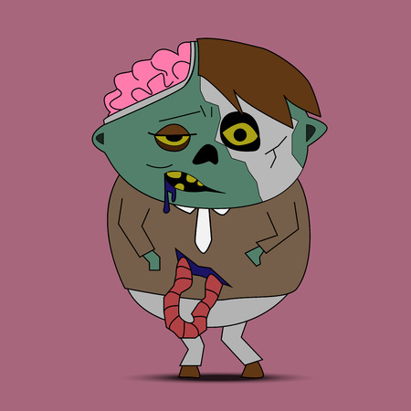 Zombie cartoon for halloween partyのイラスト素材