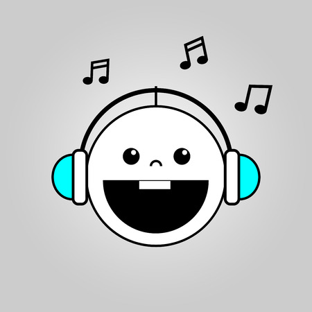 Baby listening to music iconのイラスト素材