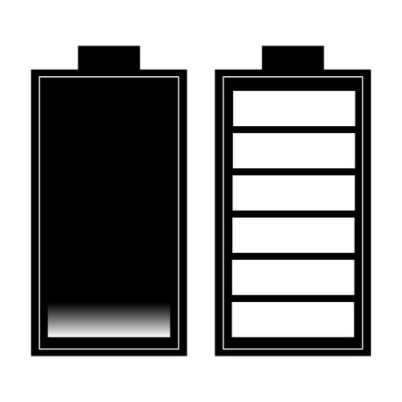 Silhouette illustration of Battery vector Icon art, isolatedのイラスト素材