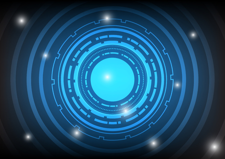 Technology circle blue background vectorのイラスト素材