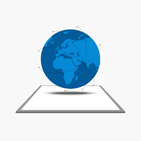 Global connection from tabletのイラスト素材