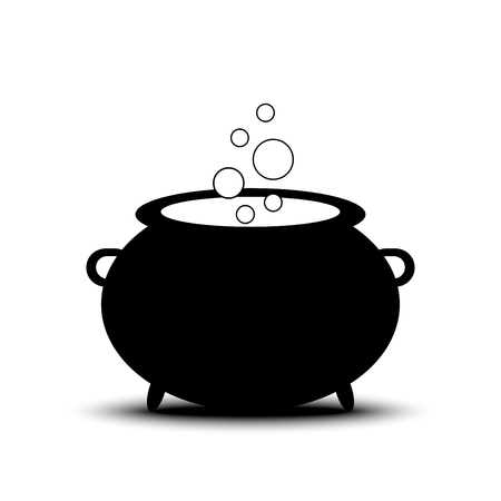 Witch cauldron halloween isolatedのイラスト素材