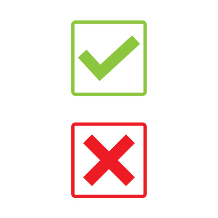 Right and Wrong icon designのイラスト素材