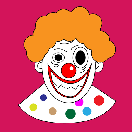 Clown avatar cartoon vector art designのイラスト素材