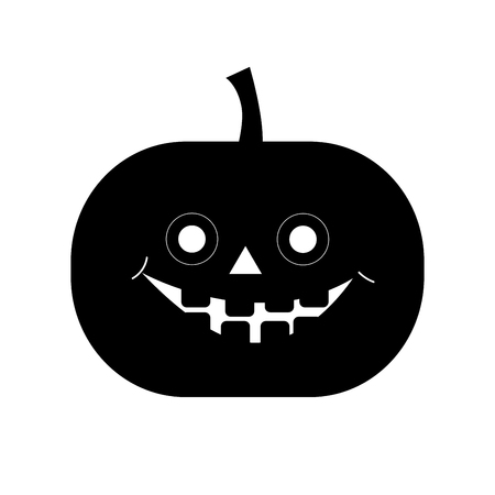 Halloween black pumpkin icon isolatedのイラスト素材