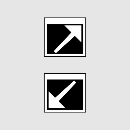Full screen and Exit full screen icon vector isolatedのイラスト素材
