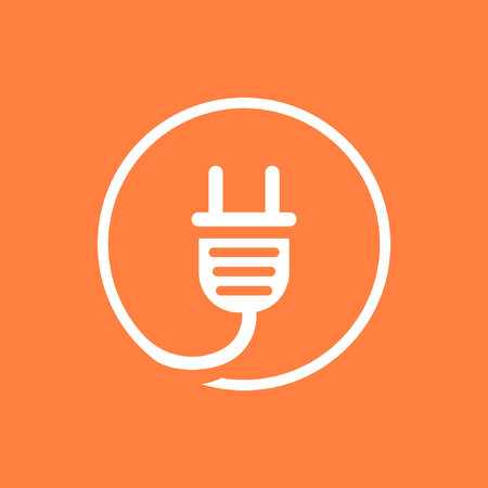 Plug vector icon stock vector illustration flat design