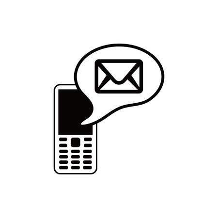 Phone icon with message stock vector illustration flat designのイラスト素材
