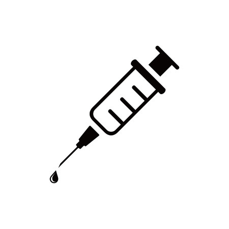 Injection syringe flat icon vector for medical apps and websitesのイラスト素材