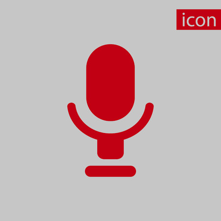 Microphone icon stock vector illustration flat designのイラスト素材
