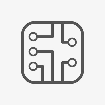 circuit board icon stock illustration flat designのイラスト素材