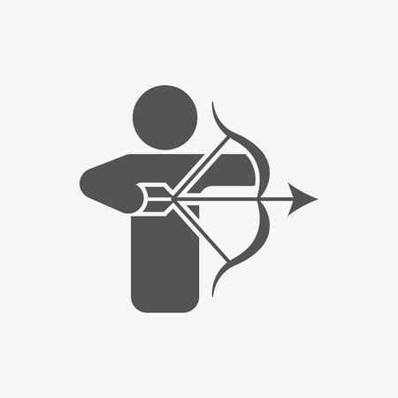 Archery Arrow Target Equipment Sport Icon Flat Illustrationのイラスト素材